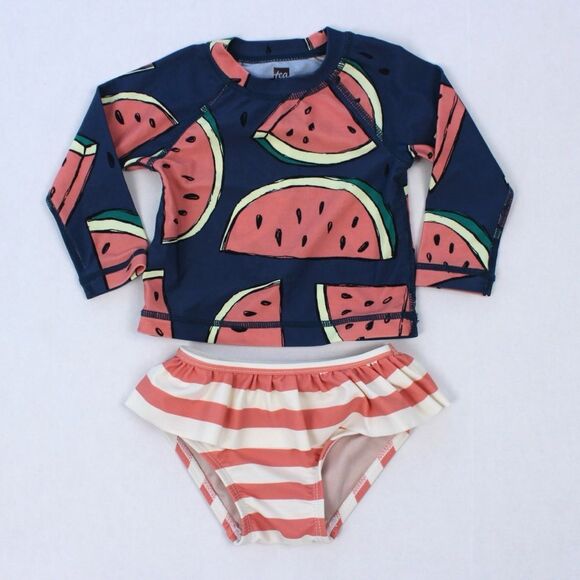 Tea 2-piece Swim Rashguard and Bikini Bottoms - Picture 2 of 4